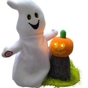 Hallmark Halloween Animated Ghost‎ Pumpkin Plush Light Up Sound Decor Working